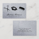 Glamour Kus Kam Scheren Glitter Visitekaartje (Voorkant / Achterkant)