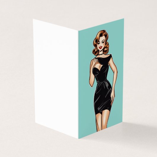  Glamour LBD Little Black Dress Blank Kaart (Buitenkant)