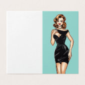  Glamour LBD Little Black Dress Blank Kaart (Buitenkant ongevouwen)