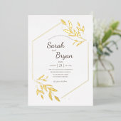 Glamour Lijst Gold Foil Wedding Invitation Folie Uitnodiging (Staand Voorkant)