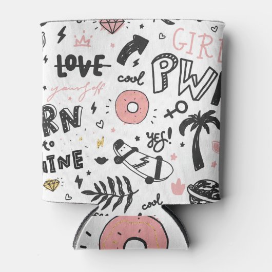 Glamour lippen: mode naadloos patroon. blikjeskoeler (Voorkant)