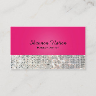 Glamour Lovertjes Glitter Roze Glam Businesskaart Visitekaartje