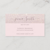 Glamour Luxe Roos Goud Roze Glitter Glam Logo Visitekaartje (Achterkant)