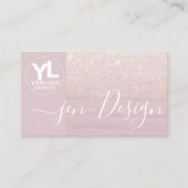 Glamour Luxe Roos Goud Roze Glitter Glam Logo Visitekaartje (Voorkant)