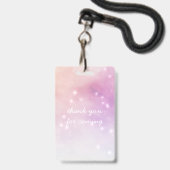 glamour make-over verjaardagsfeestje badge (Achterkant met lanyard)