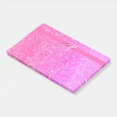 Glamour Meisje Heet Roze Glitter Gepersonaliseerde Post-it® Notes (Schuin)