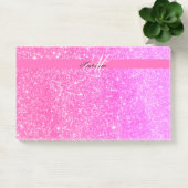 Glamour Meisje Heet Roze Glitter Gepersonaliseerde Post-it® Notes (Kantoor)