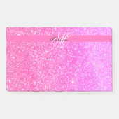 Glamour Meisje Heet Roze Glitter Gepersonaliseerde Post-it® Notes (Voorkant)