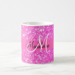 Glamour Meisje Heet Roze Glitter Koffiemok
