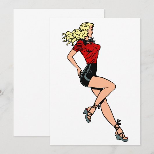  glamour-meisje Volgende deur, blond Blombshell (Voorkant / Achterkant)