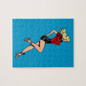  glamour-meisje Volgende deur, blond Blombshell Legpuzzel (Horizontaal)