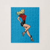  glamour-meisje Volgende deur, blond Blombshell Legpuzzel (Verticaal)