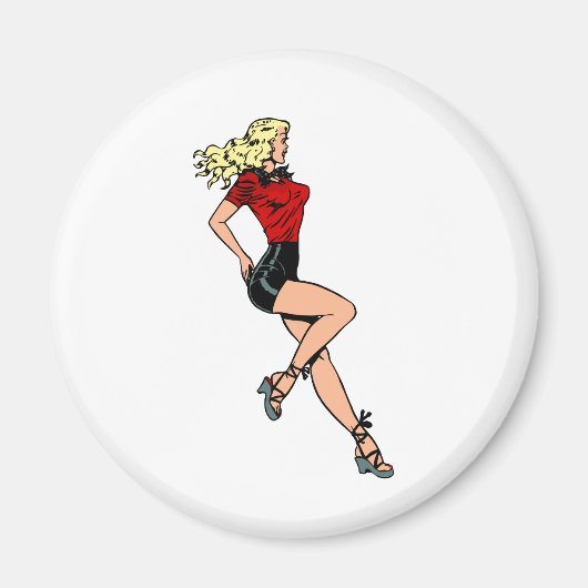  glamour-meisje Volgende deur, blond Blombshell Magneet (Voorkant)