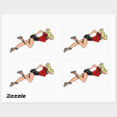  glamour-meisje Volgende deur, blond Blombshell Rechthoekige Sticker (Vel)