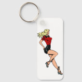 glamour-meisje Volgende deur, blond Blombshell Sleutelhanger (Voorkant)