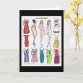 Glamour Meisjes Papier Doll Blank Wenskaart Kaart (Gele Bloem)