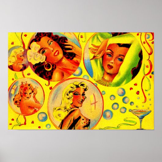 Glamour meisjes uit de jaren veertig poster (Voorkant)