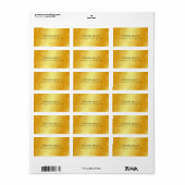 Glamour Metallic look Faux Gold Hearts Elegant Etiket (Full Sheet)