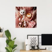 Glamour mode luxe girly koffiefoto poster (Thuiskantoor)