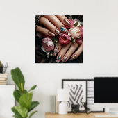 Glamour mode luxe zomernagels art foto poster (Thuiskantoor)