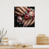 Glamour mode luxe zomernagels art foto poster (Keuken)