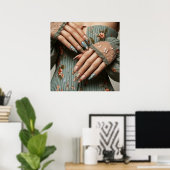 Glamour mode luxe zomernagels art foto poster (Thuiskantoor)