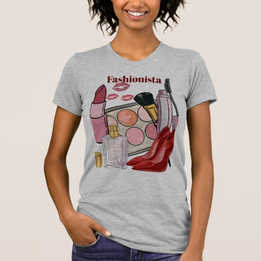 Glamour Mode, Make-up Essentials T-shirt voor haar (Voorkant)