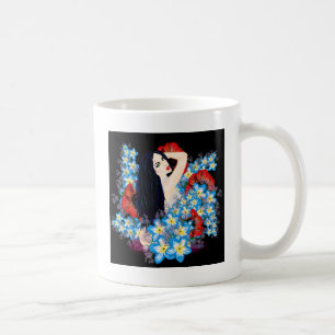 Glamour Model in Poppy flower bed, ART/LeahG Koffiemok