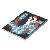 Glamour Model in Poppy flower bed, ART/LeahG Notitieblok (Linkerzijde)