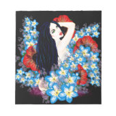 Glamour Model in Poppy flower bed, ART/LeahG Notitieblok (Voorkant)