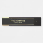 Glamour Modern Black and Gold Design Sjabloon Deurbordje (Voorkant)