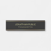 Glamour Modern Black and Gold Sjabloon Hanging Deurbordje (Voorkant)