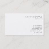 Glamour Modern Design Black White Luxury Plain Visitekaartje (Achterkant)