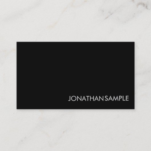 Glamour Modern Design Black White Luxury Plain Visitekaartje (Voorkant)