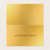Glamour Modern Elegant Faux Gold Sjabloon Premium Visitekaartje (Buitenkant ongevouwen)