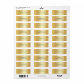 Glamour Modern Elegant Golden met cursieve tekst Etiket (Full Sheet)