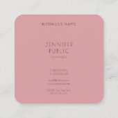 Glamour Modern Minimalistisch Ontwerp Professionee Vierkante Visitekaartje (Achterkant)