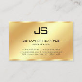 Glamour Modern Monogram QR Code Goud Sjabloon Visitekaartje (Voorkant)