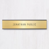 Glamour Modern Trendy Black en Gold Sjabloon Deurbordje (Voorkant)