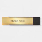 Glamour Moderne minimalistische zwart-gouden Sjabl Deurbordje (Voorkant)