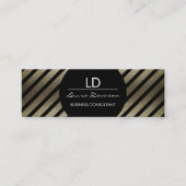 Glamour Monogram Cirkel en Stripes Mini Visitekaartje (Voorkant)