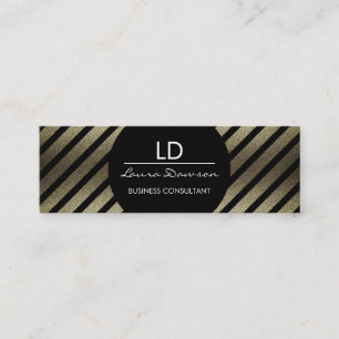 Glamour Monogram Cirkel en Stripes Mini Visitekaartje