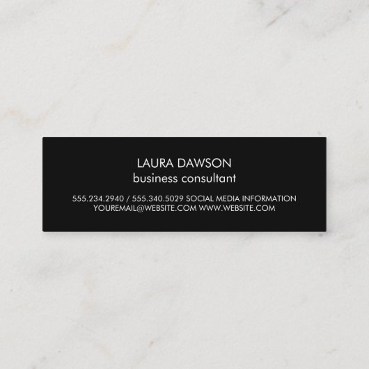 Glamour Monogram Cirkel en Stripes Mini Visitekaartje (Achterkant)