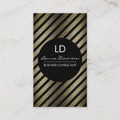 Glamour Monogram Cirkel en Stripes Visitekaartje (Voorkant)