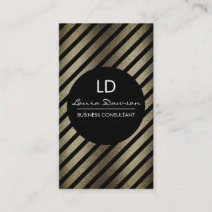 Glamour Monogram Cirkel en Stripes Visitekaartje