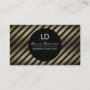 Glamour Monogram Cirkel en Stripes Visitekaartje