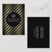 Glamour Monogram Cirkel en Stripes Visitekaartje (Voorkant / Achterkant)