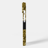 Glamour Monogrammed Sparkle Metallic Gold Case-Mate iPhone Case (Achterkant / Links)