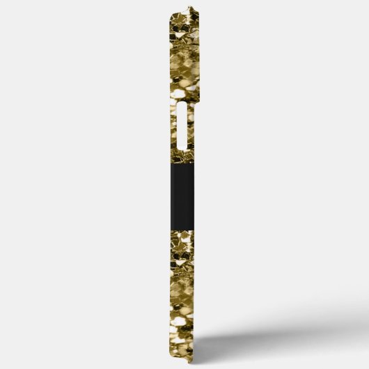 Glamour Monogrammed Sparkle Metallic Gold Case-Mate iPhone Case (Achterkant / Rechts)