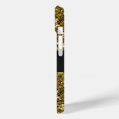 Glamour Monogrammed Sparkle Metallic Gold Case-Mate iPhone Case (Achterkant / Links)